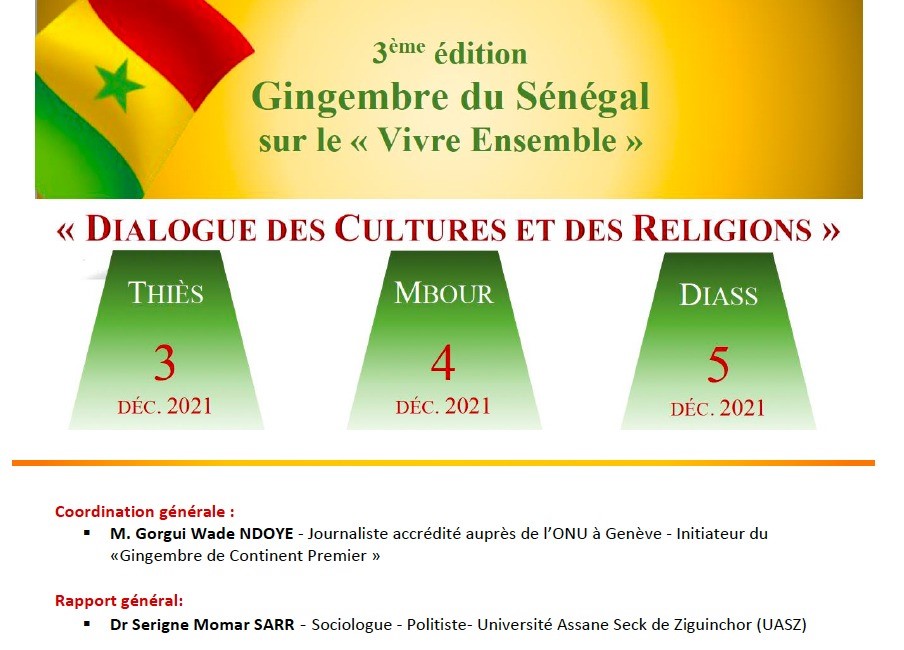 agenda - 3eme edition Gingembre du Senegal sur le vivre ensemble